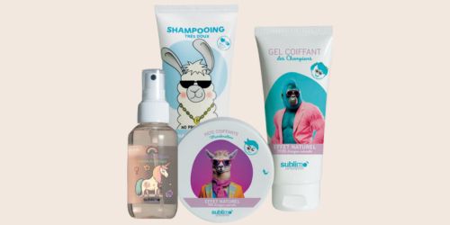 Gamme de soins pour les cheveux des enfants de la marque Sublimo, naturels et doux d&egrave;s 3 ans